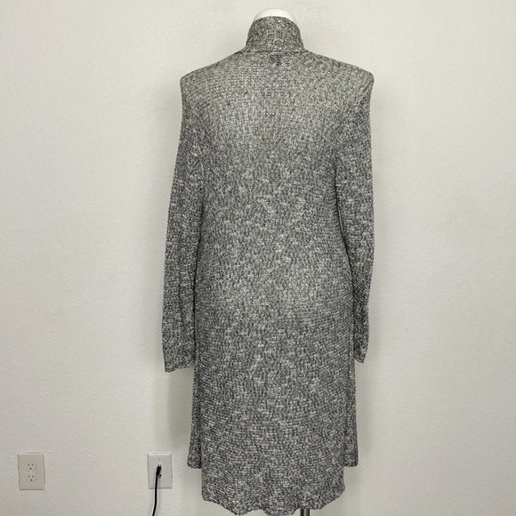 Eileen Fisher Marled Gray Long Sleeve Open Front Knit Duster Cardigan Size L - Picture 5 of 9